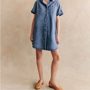 Sezane Ana Denim Dress Size L